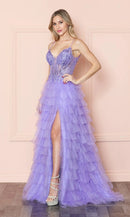 Enchanting A-Line Sweetheart Spaghetti-Strap Open-Back High-Slit Floor-Length Prom Dress