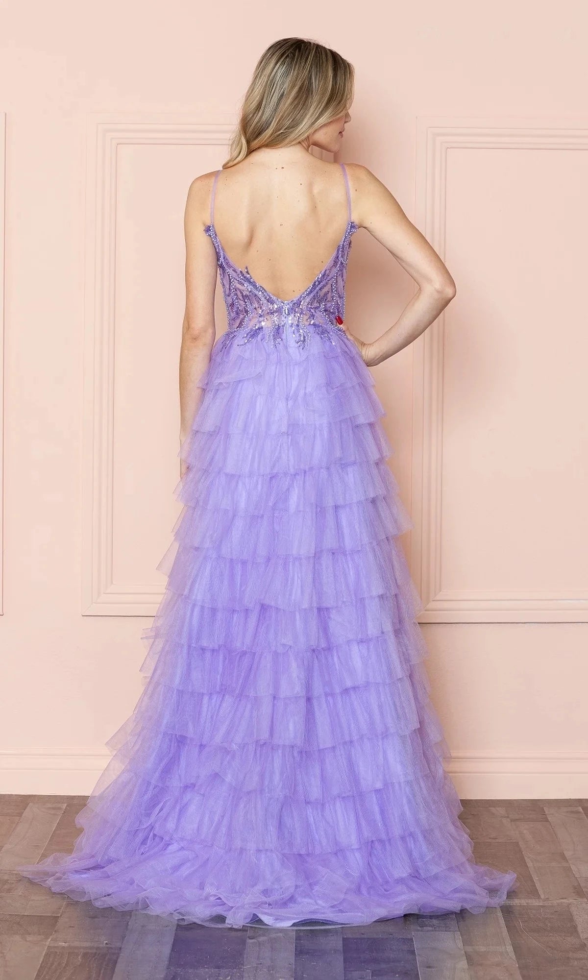 Enchanting A-Line Sweetheart Spaghetti-Strap Open-Back High-Slit Floor-Length Prom Dress