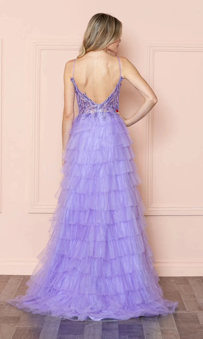 Enchanting A-Line Sweetheart Spaghetti-Strap Open-Back High-Slit Floor-Length Prom Dress