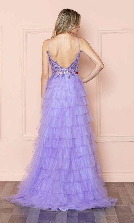 Enchanting A-Line Sweetheart Spaghetti-Strap Open-Back High-Slit Floor-Length Prom Dress