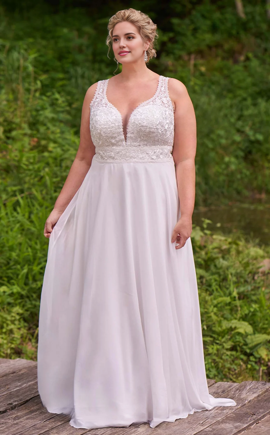 AABEI DRESS A Line Sweetheart Neckline Sleeveless Lace Plus size Elegant Wedding Dress