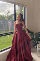 Elegant Ball-Gown Strapless Sleeveless Open-Back Floor-Length Formal Evening Dress