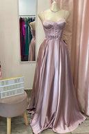 Elegant Ball-Gown Sweetheart Spaghetti-Strap Lace-Up-Back Court Train Evening Dress