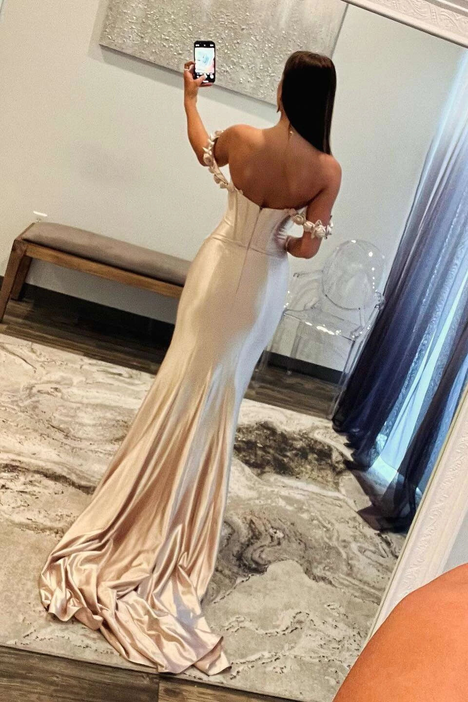 Elegant Mermaid Off-the-Shoulder Sleeveless Corset Back Satin Evening Dresses