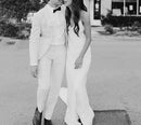 Elegant Mermaid V-Neck Spaghetti Strap Open Back Wedding Dress with Pearls.