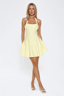 Elegant A-Line Halter Square Neck Sleeveless Tie-Back Mini Homecoming Dresses with Pockets