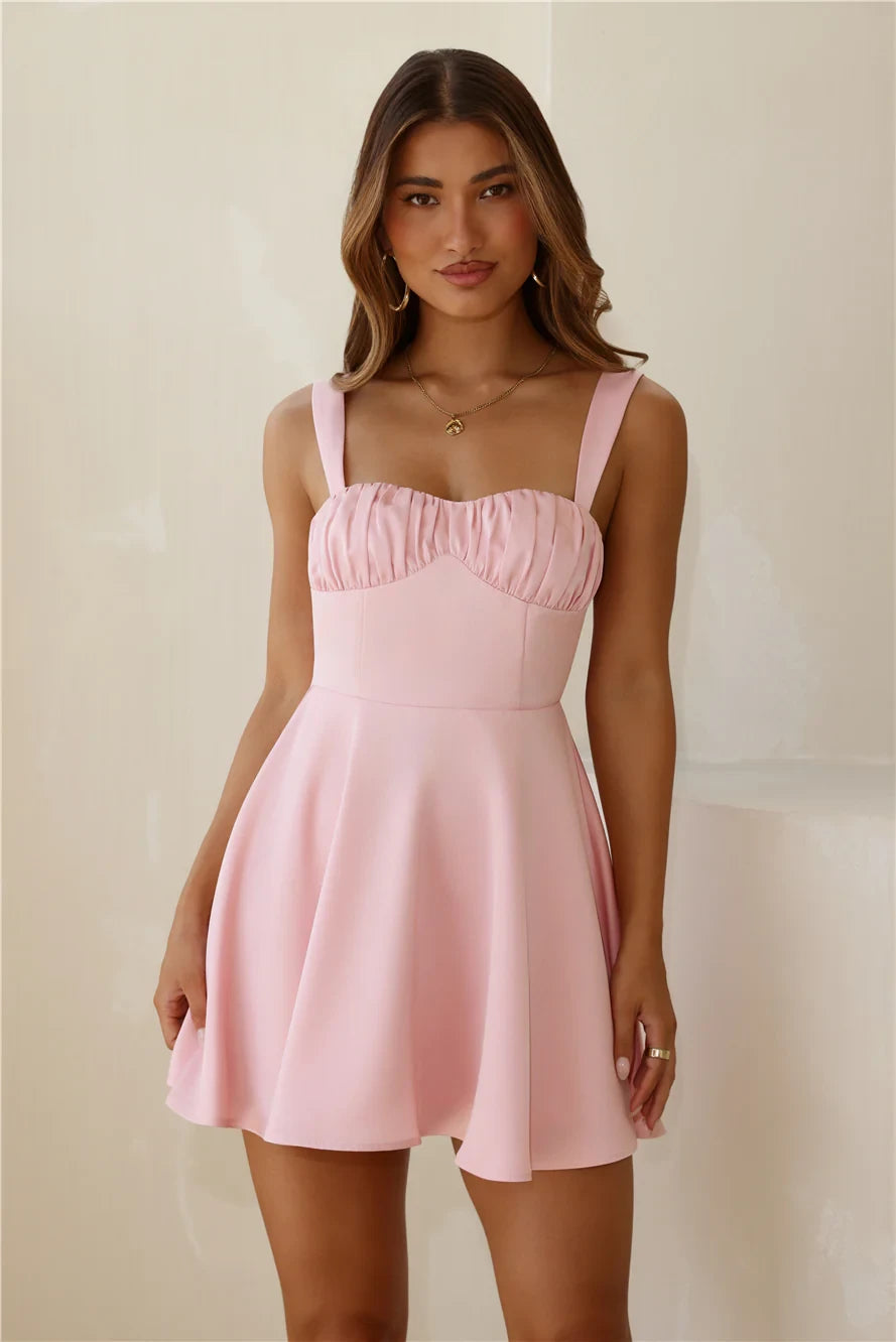 Elegant A-Line Ruched Sweetheart Sleeveless Open-Back Mini Homecoming Dresses with Tie Detail