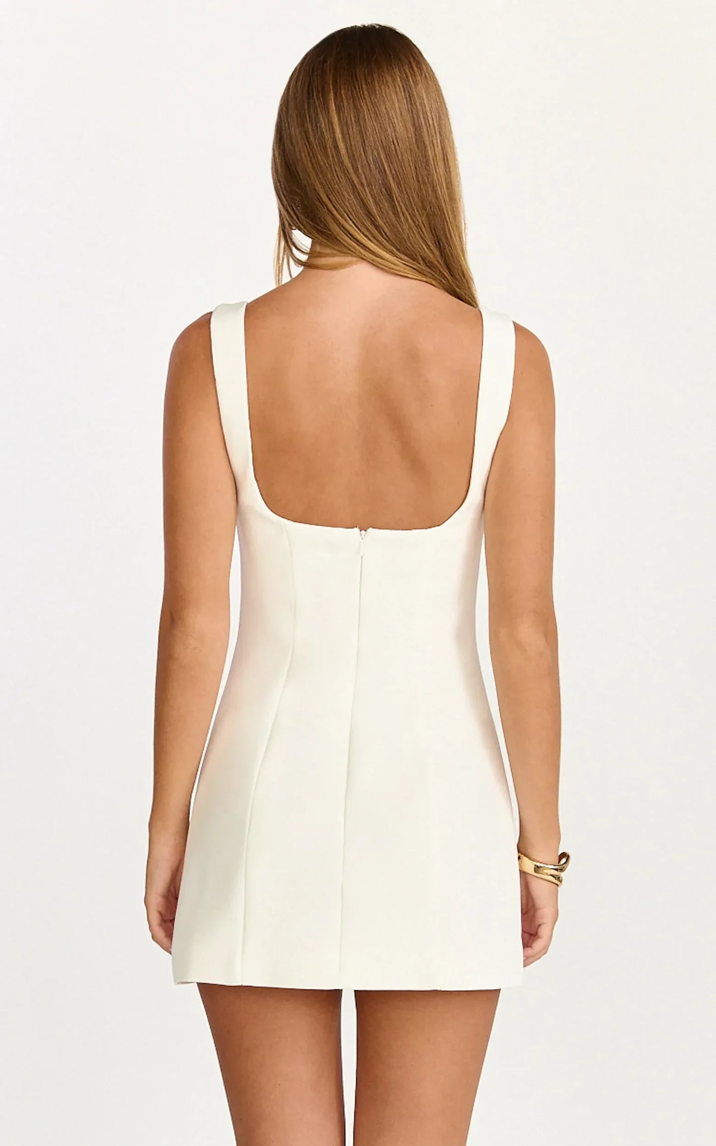 Elegant A-Line Square Neck Sleeveless Mini Homecoming Dress with Concealed Back Zipper