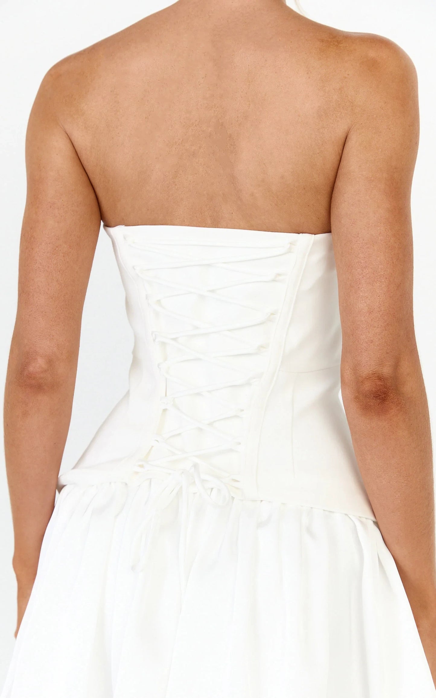 Elegant A-Line Strapless Sleeveless Corset Back Drop Waist Mini Homecoming Party Dress