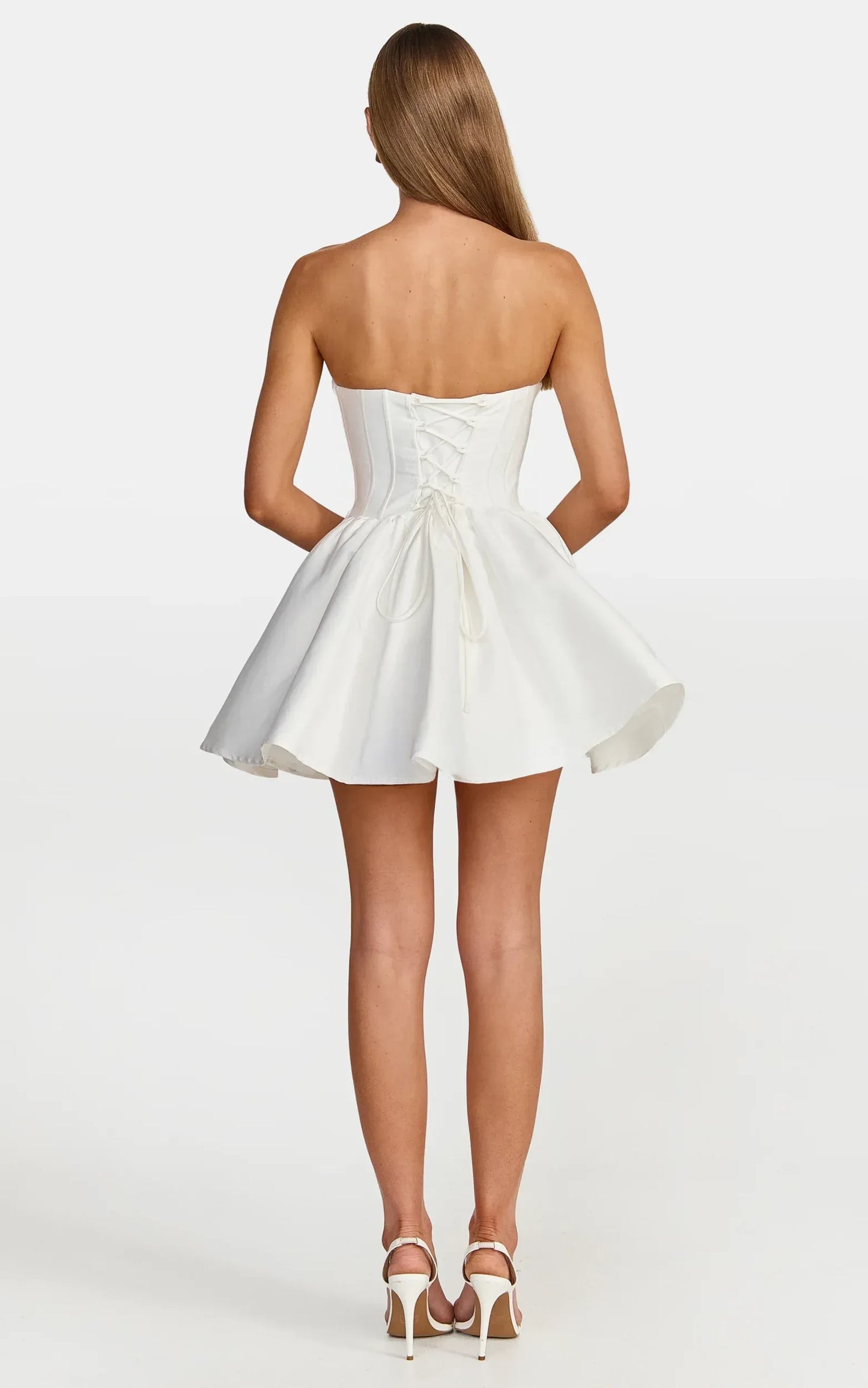 Elegant A-Line Strapless Sweetheart Sleeveless Lace-Up Back Mini Homecoming Dresses