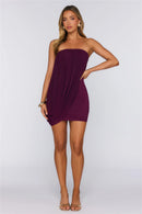 Elegant Draped Bodycon Strapless Sleeveless Open Back Mini Homecoming Dresses