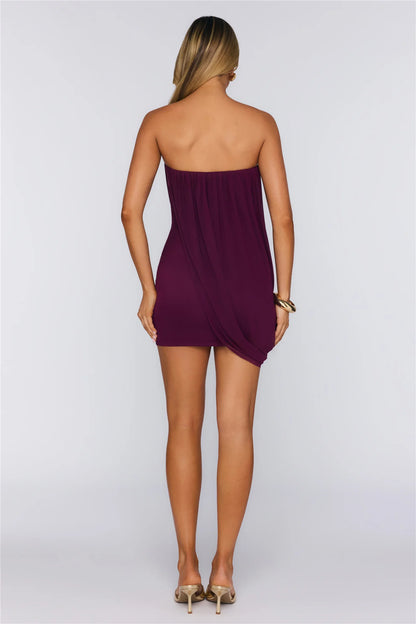 Elegant Draped Bodycon Strapless Sleeveless Open Back Mini Homecoming Dresses