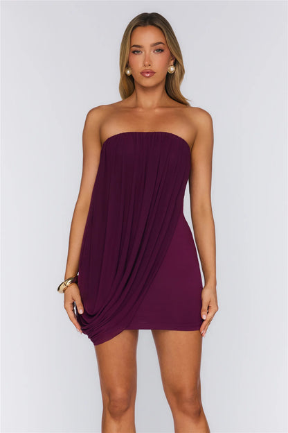 Elegant Draped Bodycon Strapless Sleeveless Open Back Mini Homecoming Dresses