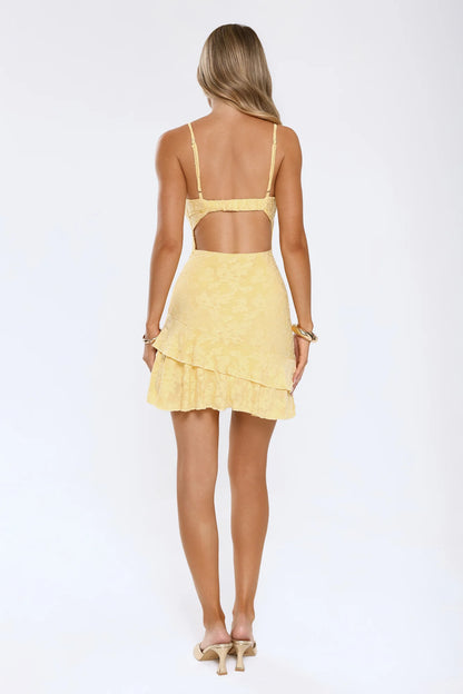 Elegant Floral Textured A-line Sweetheart Spaghetti Strap Open Back Mini Homecoming Dresses