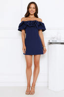 Chic A-Line Off-Shoulder Ruffled Mini Short Homecoming Dress