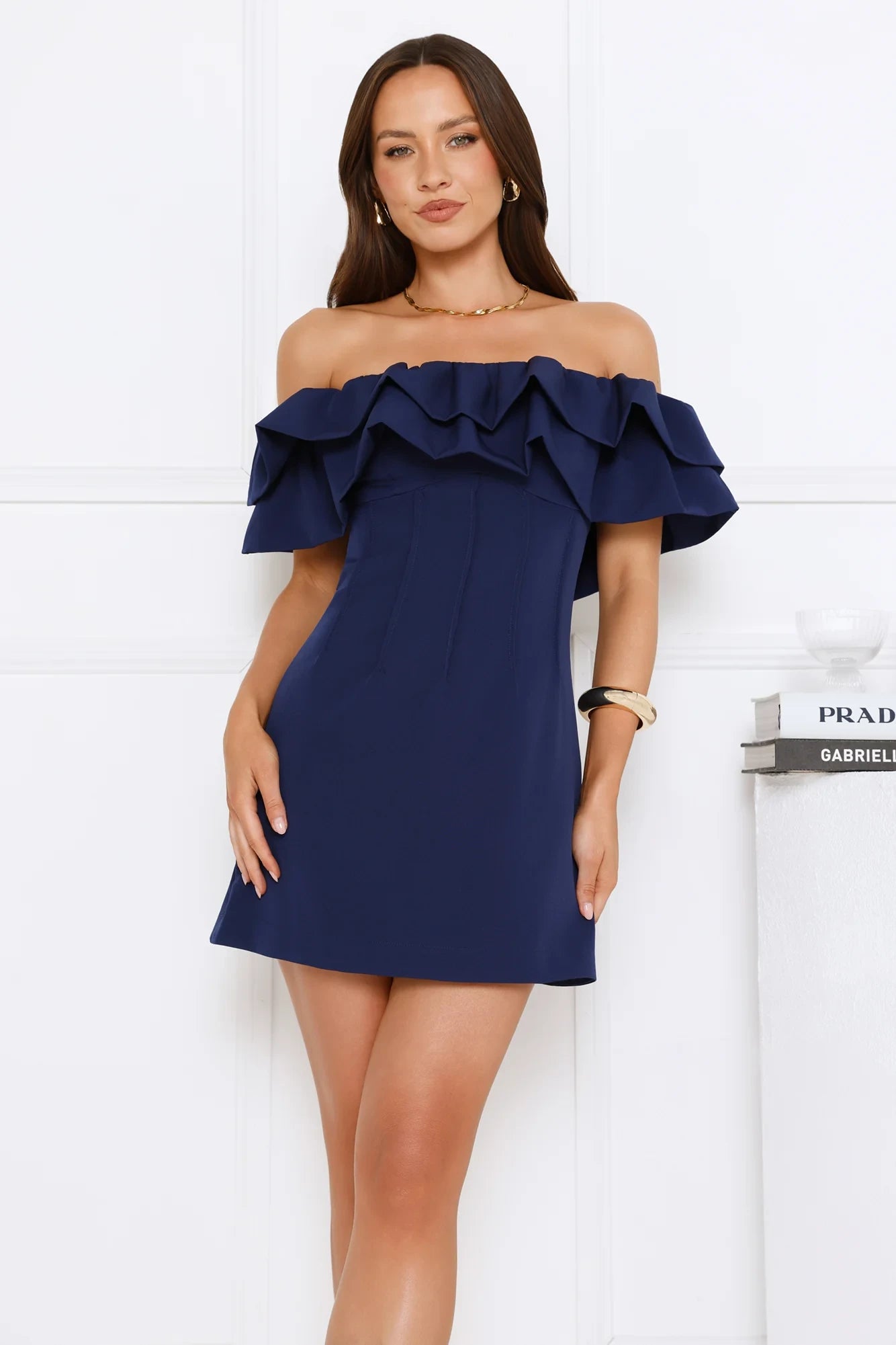 Chic A-Line Off-Shoulder Ruffled Mini Short Homecoming Dress