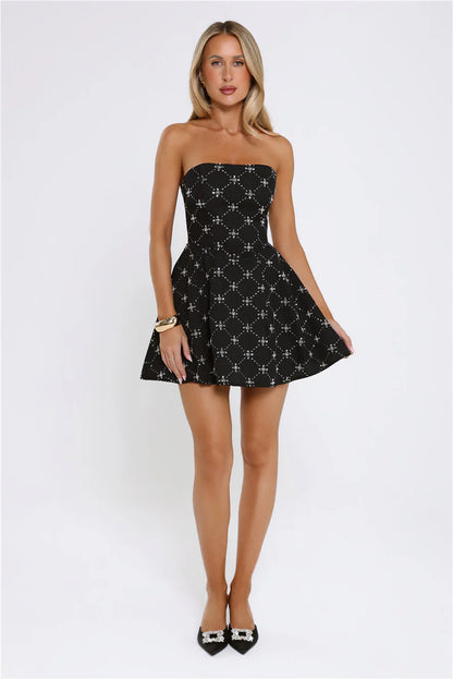 Elegant Sparkling A-Line Strapless Sleeveless Zipper Back Mini Homecoming Dresses