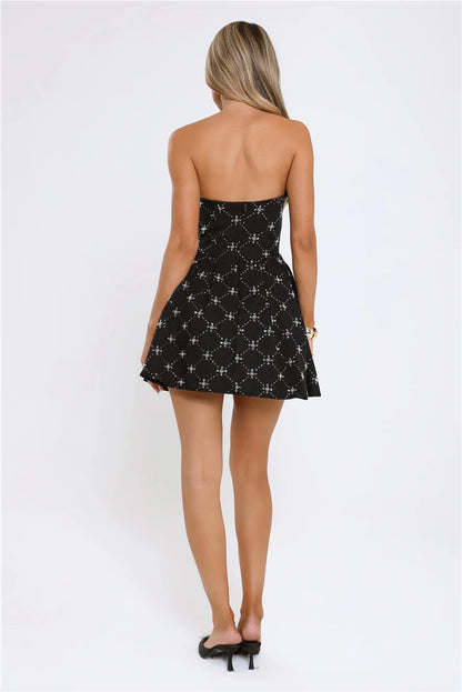 Elegant Sparkling A-Line Strapless Sleeveless Zipper Back Mini Homecoming Dresses