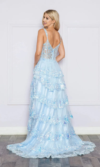 Enchanting A-Line Sweetheart Spaghetti-Strap Open-Back High-Slit Floor-Length Prom Dress