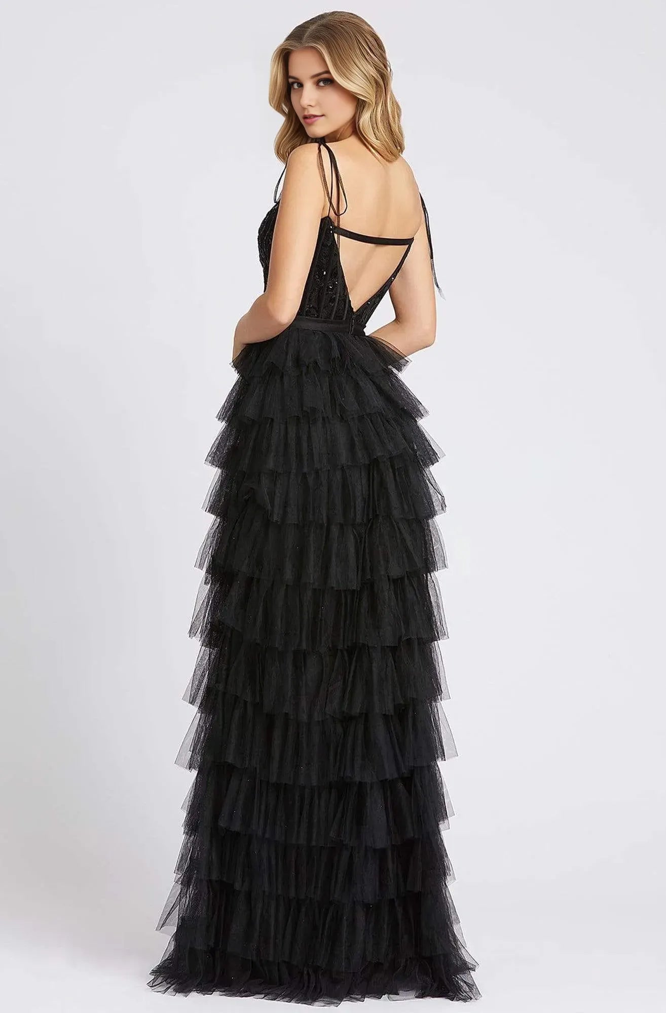 Glamorous A-Line Square Neck Spaghetti Strap Open Back Floor Length Prom Dress