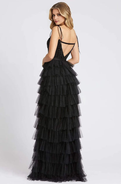 Glamorous A-Line Square Neck Spaghetti Strap Open Back Floor Length Prom Dress