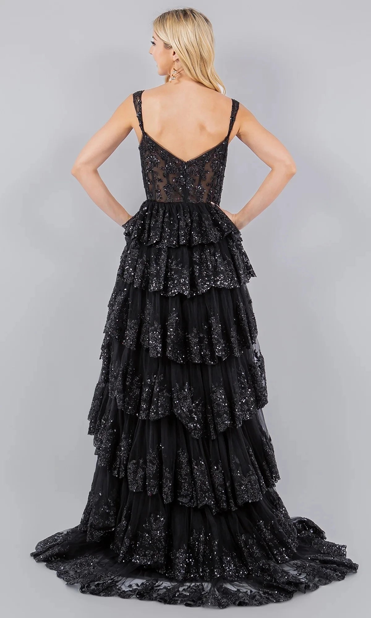 Glamorous A-Line Sweetheart Spaghetti-Strap Open-Back High-Slit Floor-Length Prom Dress