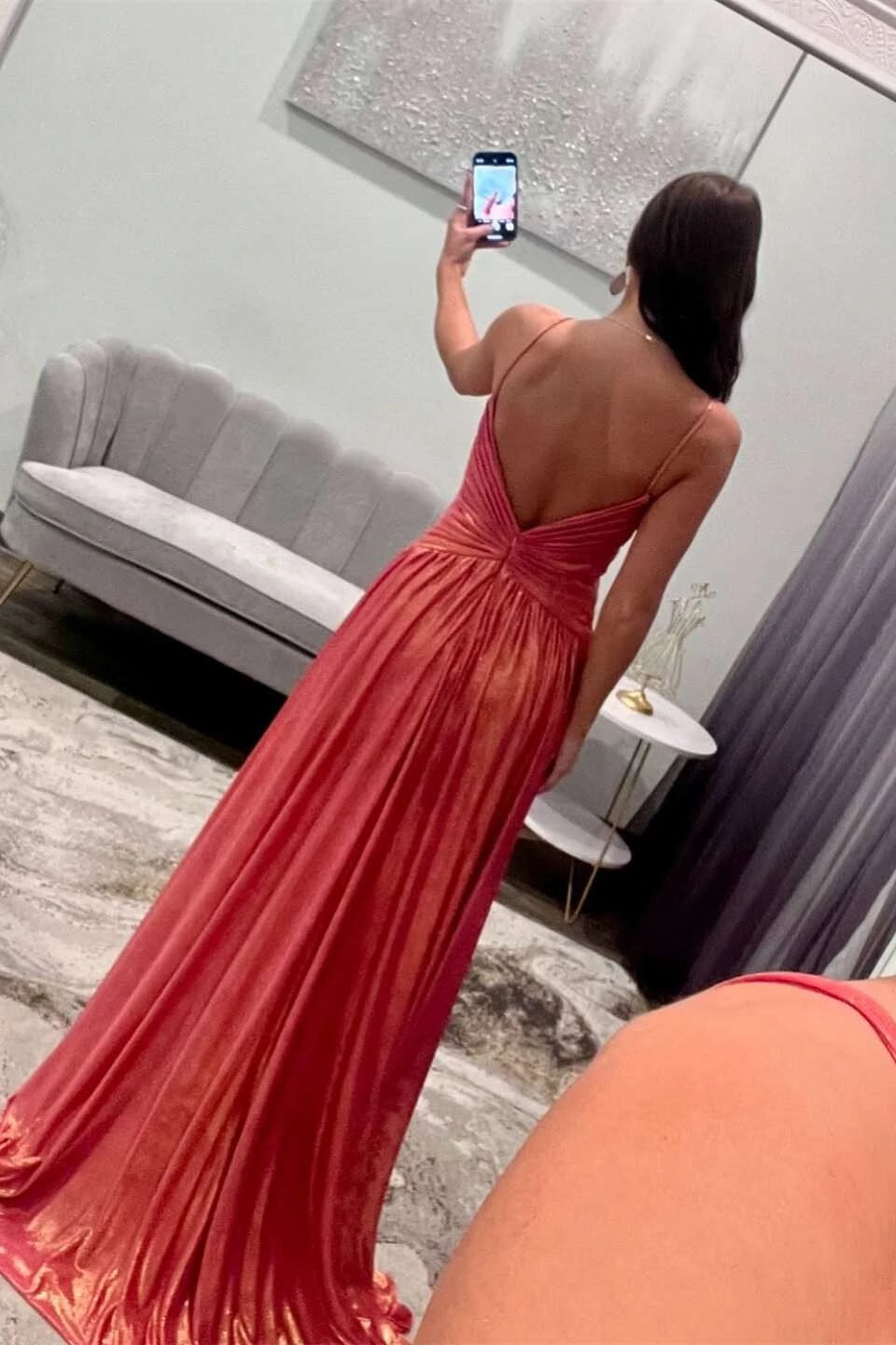 Glamorous A-line Sweetheart Spaghetti Straps Low Back Floor-length Evening Prom Dress