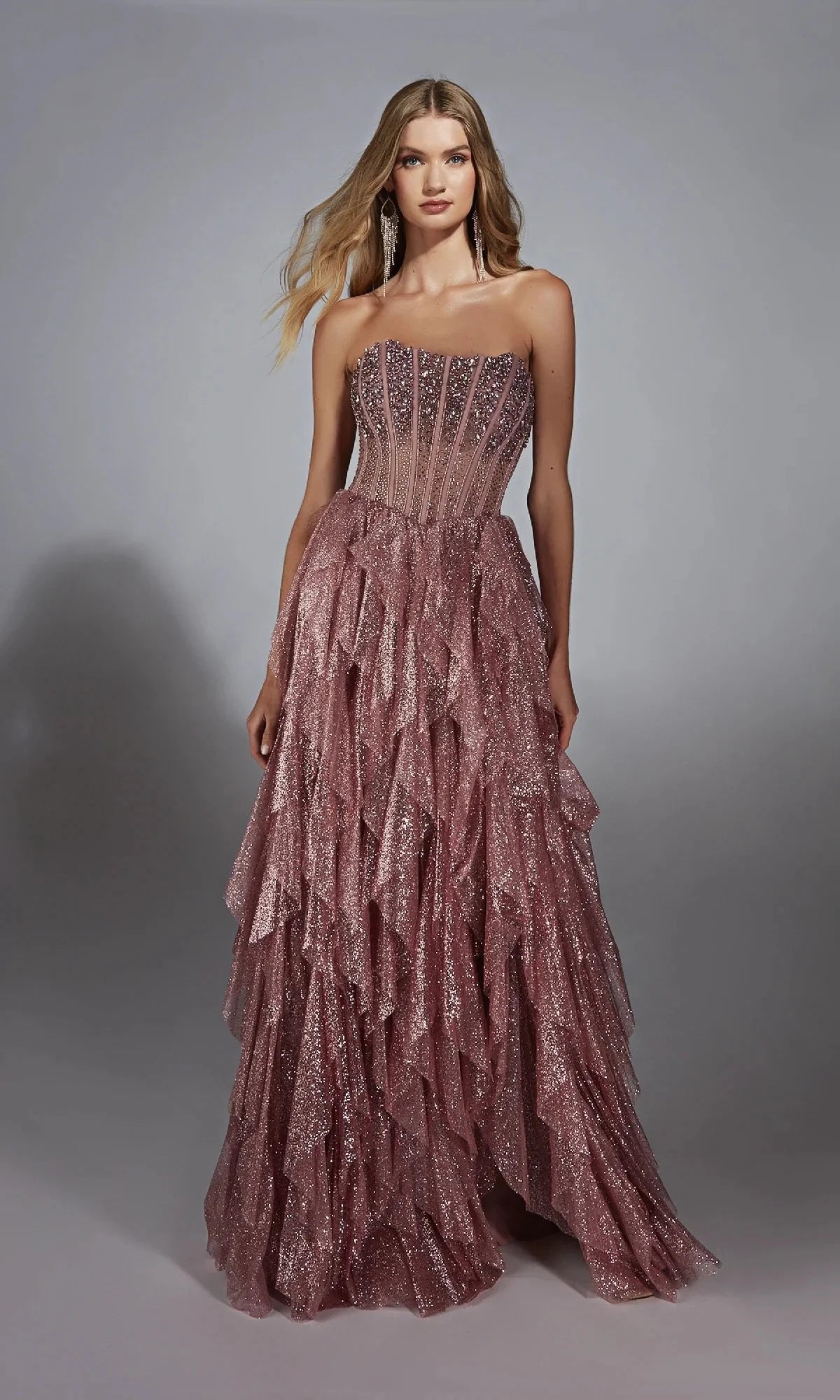 Glamorous Mermaid Strapless Sweetheart Open-Back High-Slit Floor-Length Prom Dress