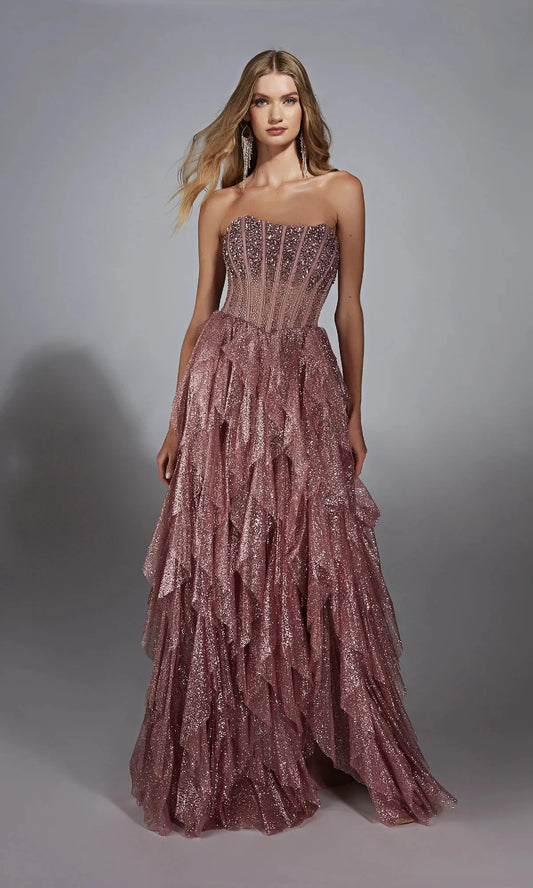 Glamorous Mermaid Strapless Sweetheart Open-Back High-Slit Floor-Length Prom Dress