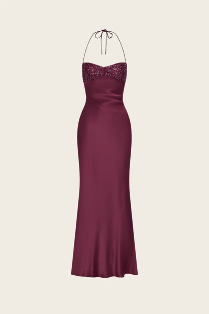 Glamorous Sheath Sweetheart Sleeveless Halter-Tie Back Sequin Formal Evening Dress