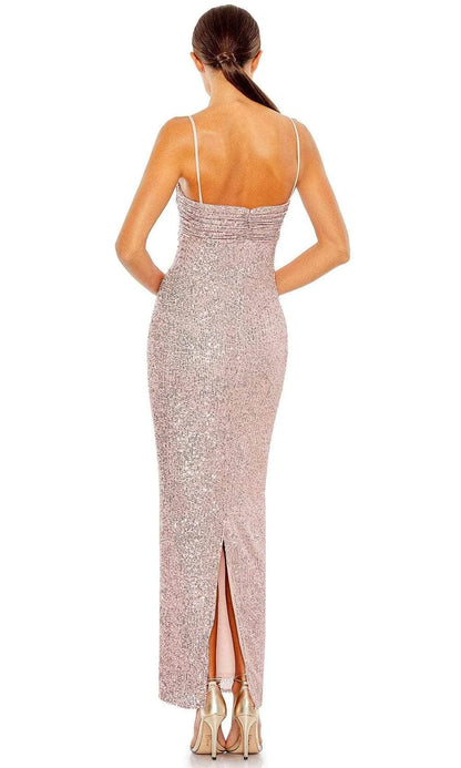 Glimmering Sheath Sweetheart Spaghetti Strap Open Back Floor Length Prom Dress