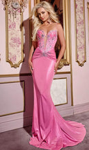 Glistening Mermaid Deep V Sleeveless Open Back Train Length Prom Dress