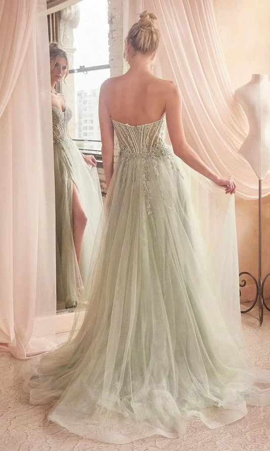 Glittering A-Line Sweetheart Sleeveless Open Back Floor Length Prom Dress