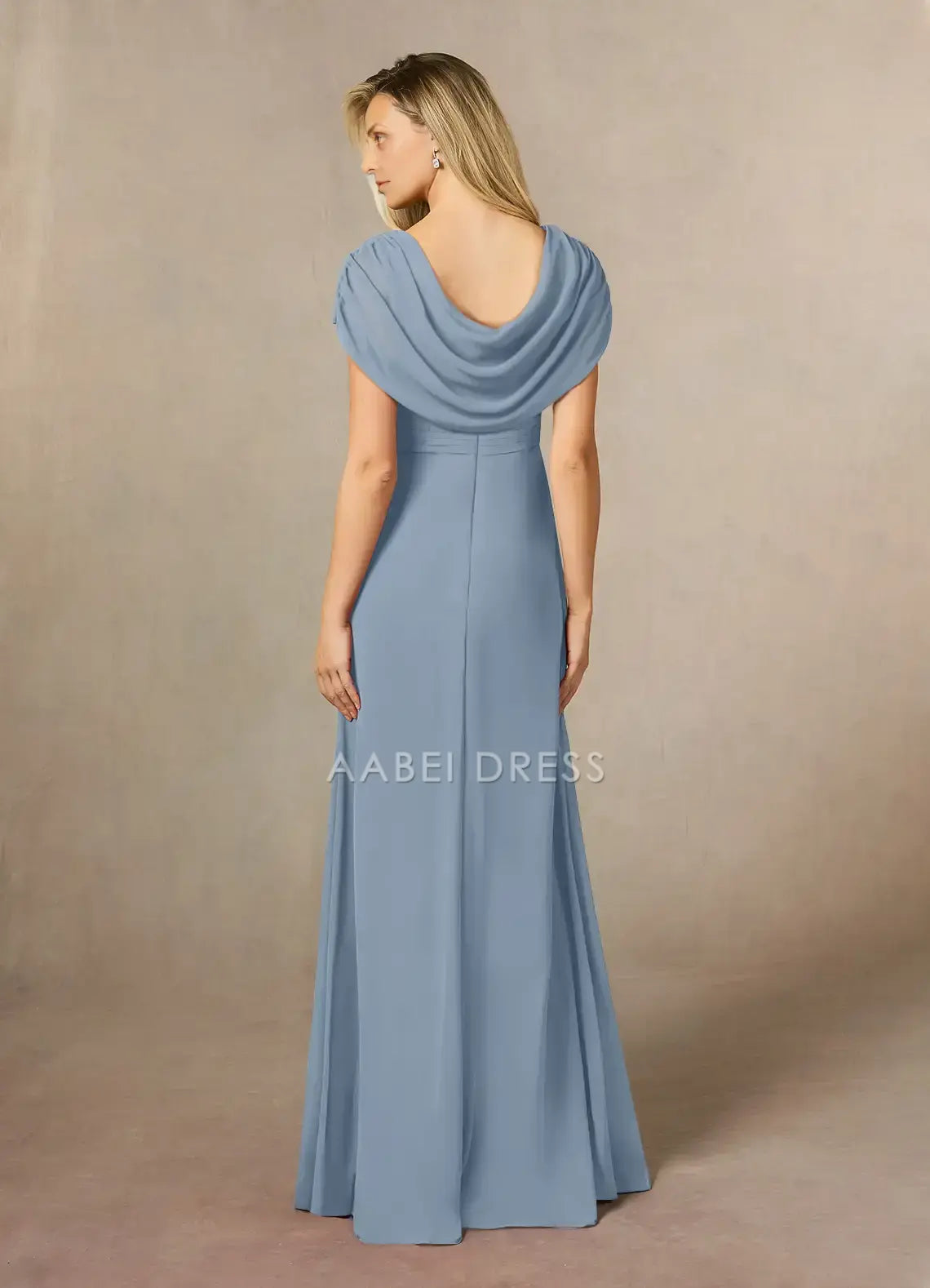 AABEI DRESS Wedding Guests Dresses A Line boatneck neckline Ruched Leg Slit Exquisite Mother of the Bride Dress