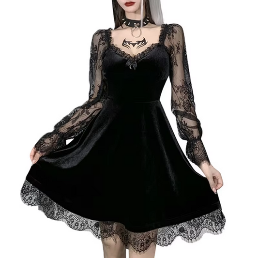 AABEI DRESS New Homecoming Dress Evening Party Floral Long Sleeve Lace Sexy Club Short Prom Dress