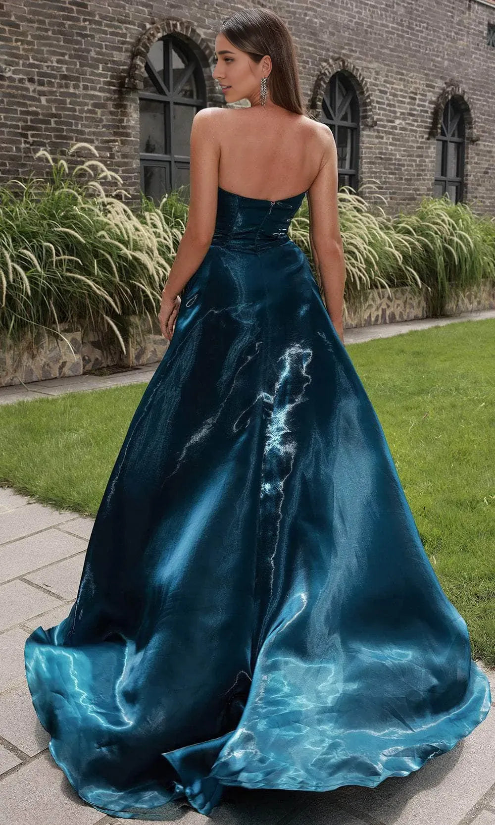 Lustrous Ballgown Sweetheart Strapless Open Back Floor Length Prom Dress