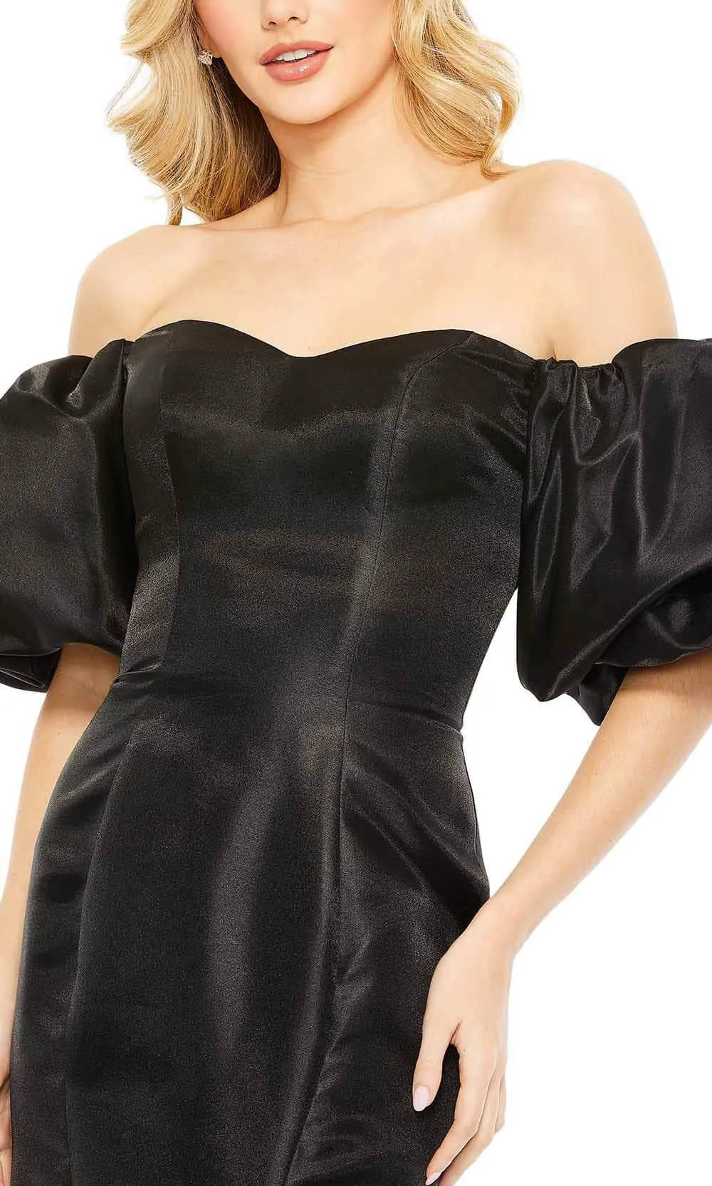 Lustrous Mermaid Sweetheart Off-Shoulder Puff Sleeve Floor Length Prom Dress