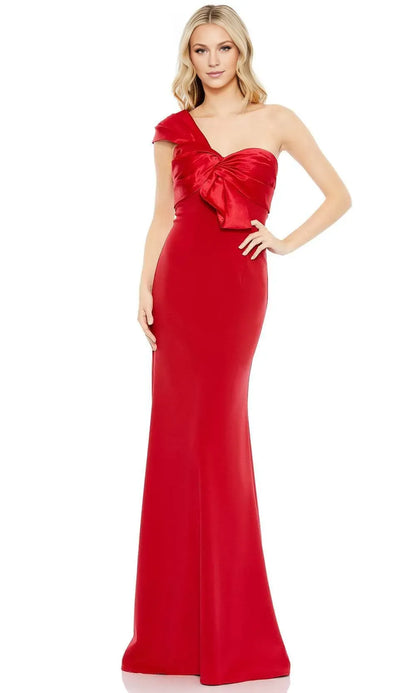 Lustrous Mermaid Sweetheart One Shoulder Open Back Floor Length Prom Dress