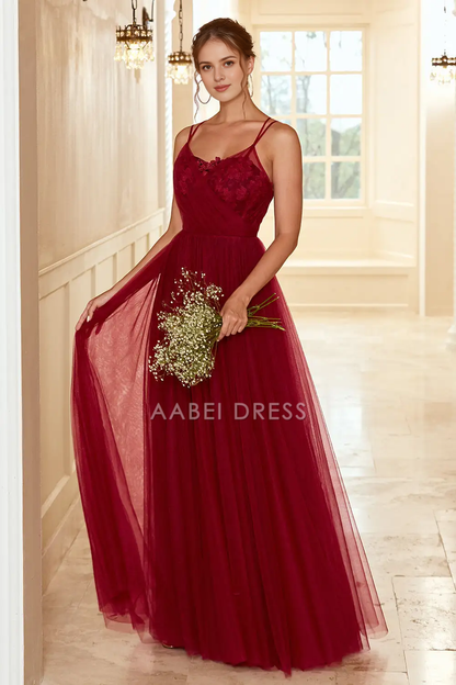 AABEI DRESS Formal Wear Dresses A Line Double Spaghetti Strap Backless Elegant Hot Sale Prom Dress