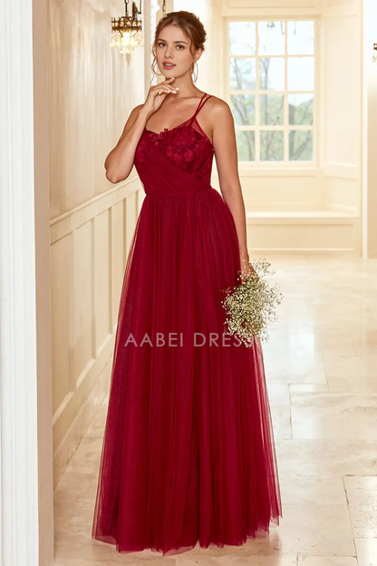 AABEI DRESS Formal Wear Dresses A Line Double Spaghetti Strap Backless Elegant Hot Sale Prom Dress