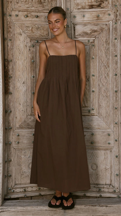 Relaxed A-Line Square Neck Spaghetti Strap Open Back Maxi Length Evening Dress