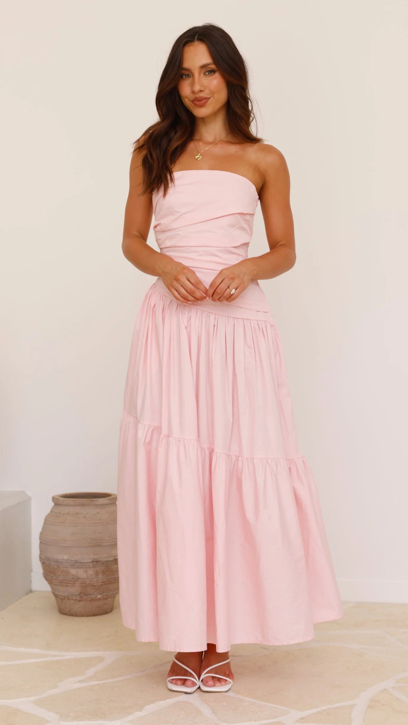 Romantic A-Line Strapless Sleeveless Open Back Floor Length Prom Dress