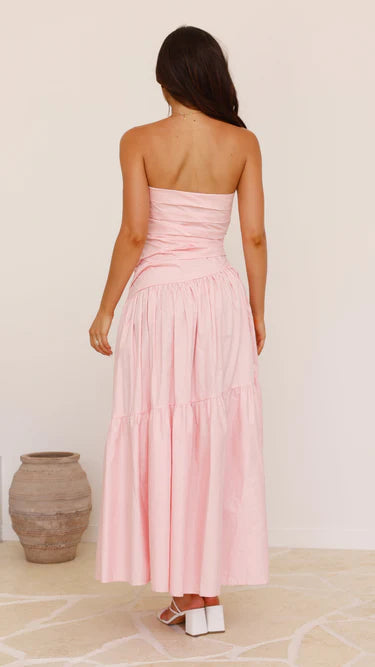 Romantic A-Line Strapless Sleeveless Open Back Floor Length Prom Dress
