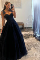 Romantic Ball-Gown Sweetheart Puffed-Short-Sleeve Open-Back Floor-Length Evening Dress