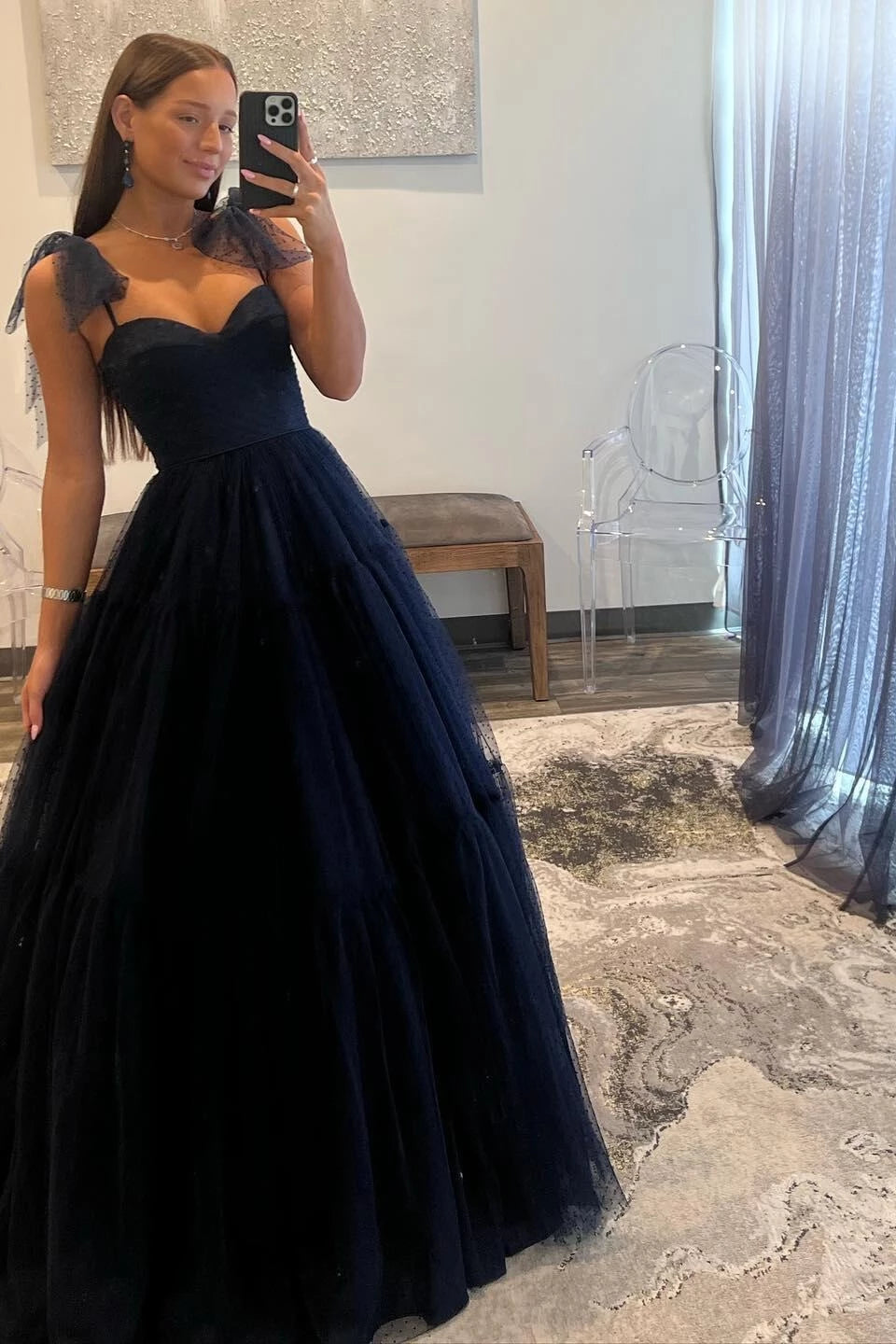 Romantic Ball-Gown Sweetheart Puffed-Short-Sleeve Open-Back Floor-Length Evening Dress