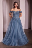Shimmering Ballgown Sweetheart Off-Shoulder Lace Up Back Floor Length Prom Dress