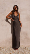 Sleek Sheath Deep V Spaghetti-Strap Open Back Floor Length Evening Dress