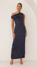 Sophisticated Sheath One Shoulder Sleeveless Open Back Floor Length Evening Dress