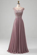 A-Line Lace arrangement Pleated long skirt Beaded Mother of the Bride Dresses