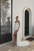 Vintage Sheath Sweetheart Tie Strap Lace Up Back Midi Wedding Dress